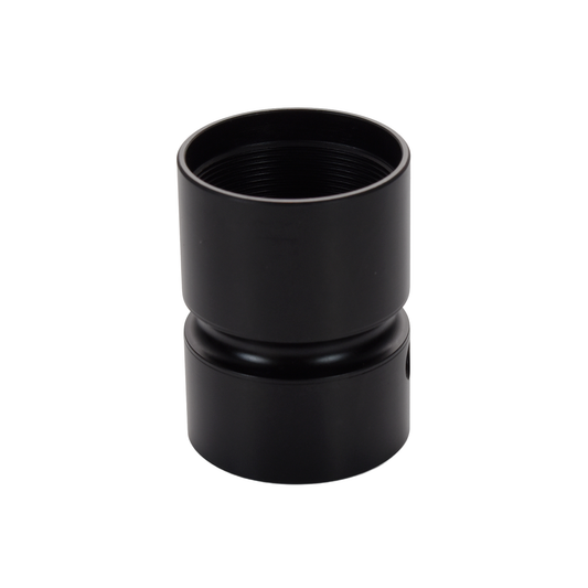 Black cylindrical object on a white background